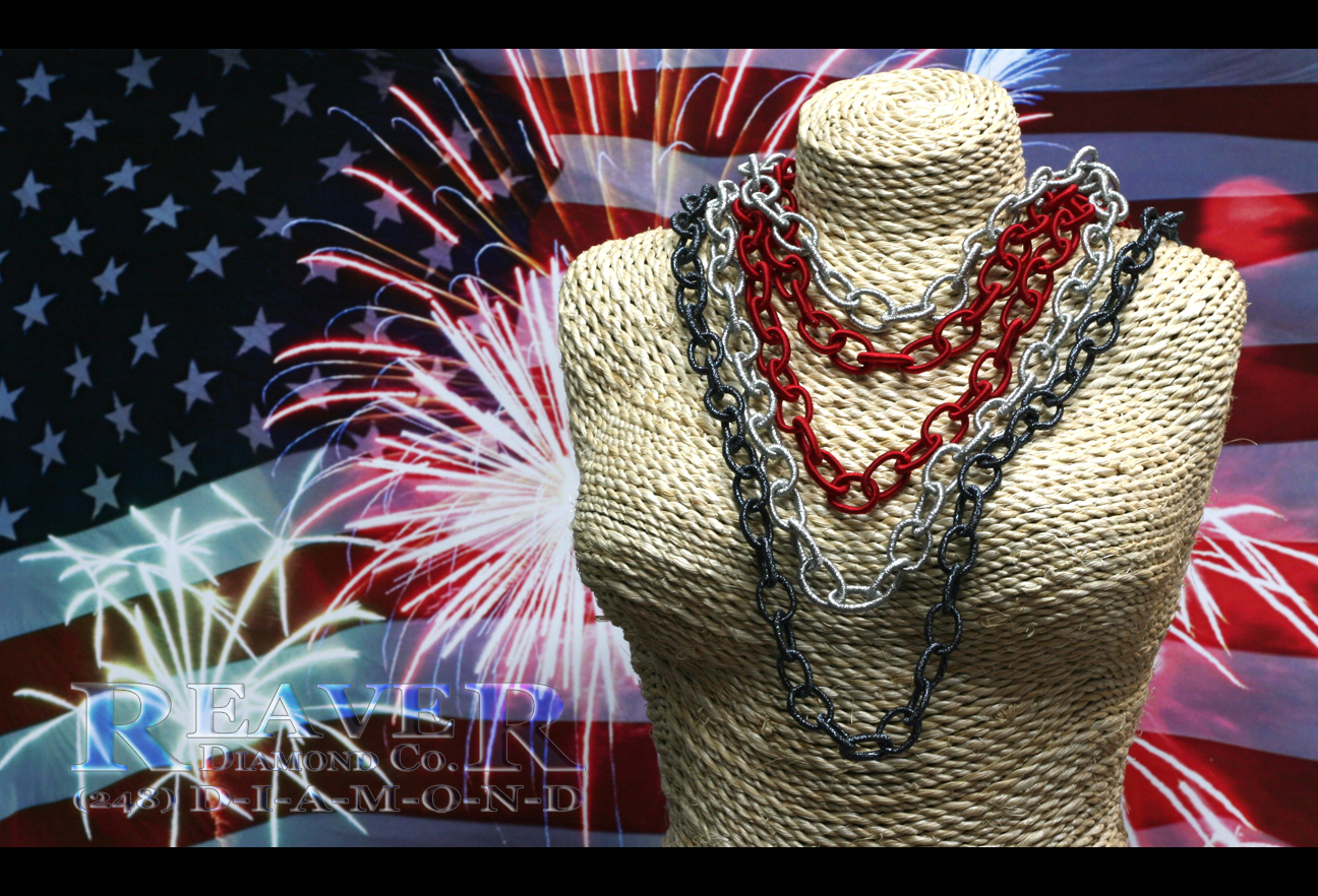 4th of July - Silk Chains - Red,White,Blue
